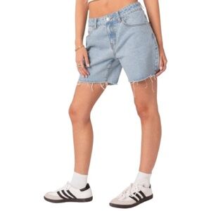 Edikted Light Blue Jean Shorts